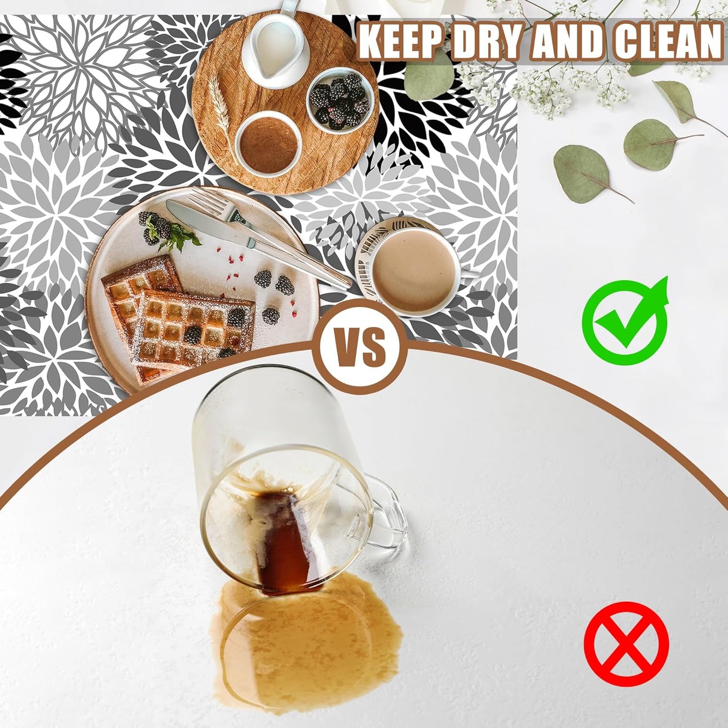 Dish Drying Mat Black and White Chrysanthemum Flower Coffee Bar Mat Absorbent Coffee Mat Rubber Backed Hide Stain Dish Drainer Rack Mat Coffee Maker Coffee Pot Dining Room Decoration 11.8 x 19.7 Inch