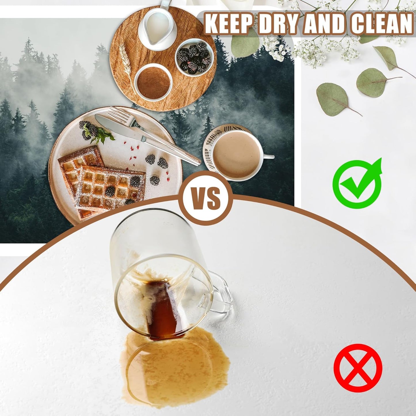 Foggy Forest Coffee Mat Absorbent Dish Drying Mat for Kitchen Counter Hide Stain Rubber Backed Coffee Bar Accessories Fit Under Espresso Machine, 15.7 x 23.6 Inch