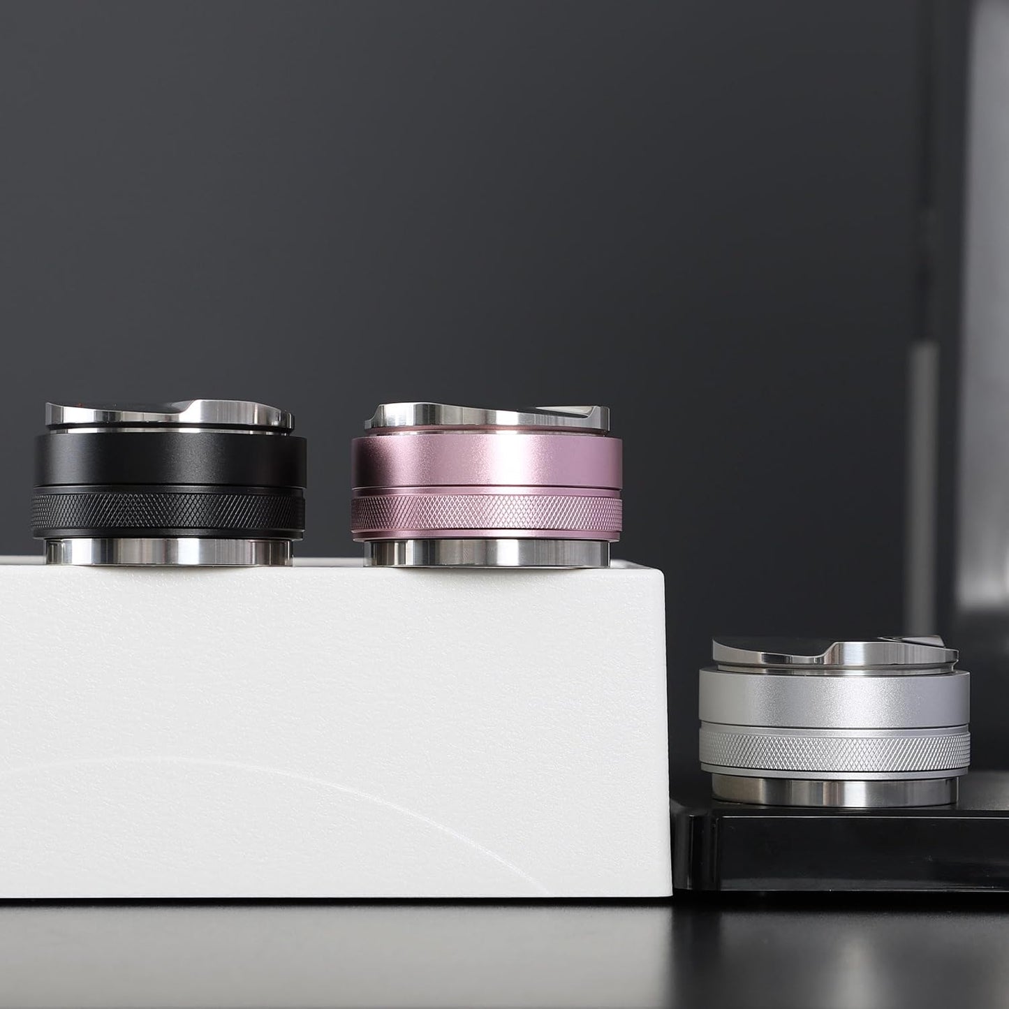 51mm Coffee Distributor and Tamper,Dual Head Coffee Leveler Fits for Delonghi 51mm Portafilter,Professional Espresso Hand Tamper.(Light pink)