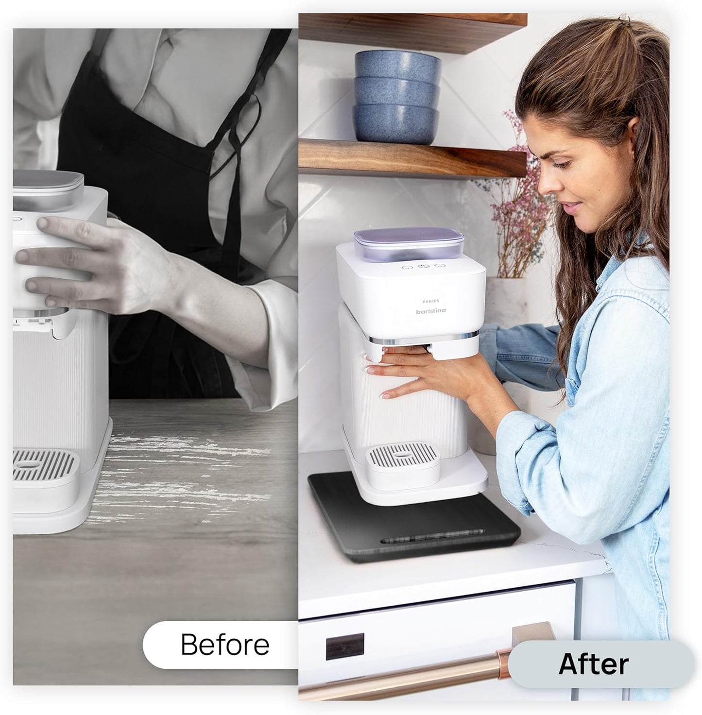 Ibyx Elegant Sliding Tray for Your Coffee Maker & Heavy Kitchen Appliances - Sturdy, Slides Easily from Under The Cabinet (Black, 7.5βW x 14.5βD)