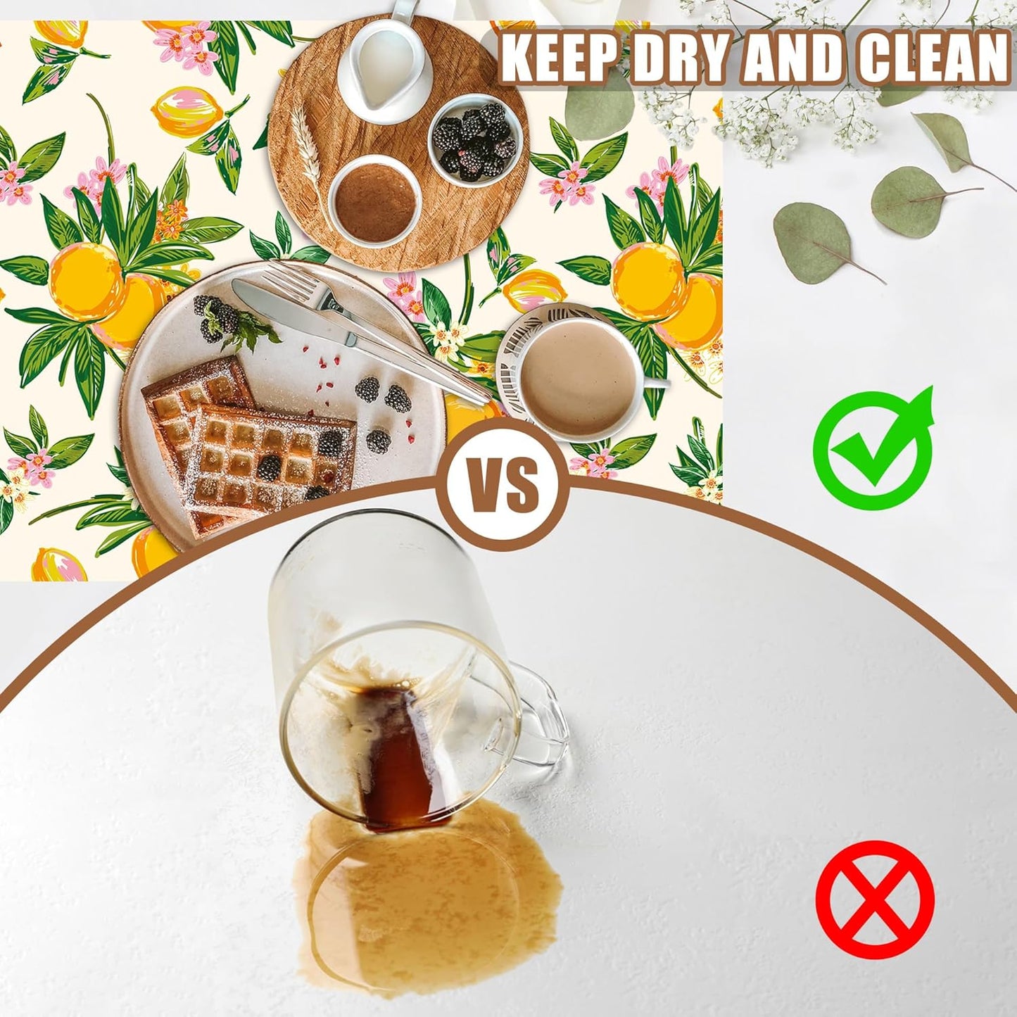 Dish Drying Mat Orange Fruit Floral Coffee Bar Mat for Countertop Absorbent Hide Stain Rubber Backed Dish Drainer Rack Pad Espresso Machine Dining Room Decoration 11.8 x 19.7 Inch