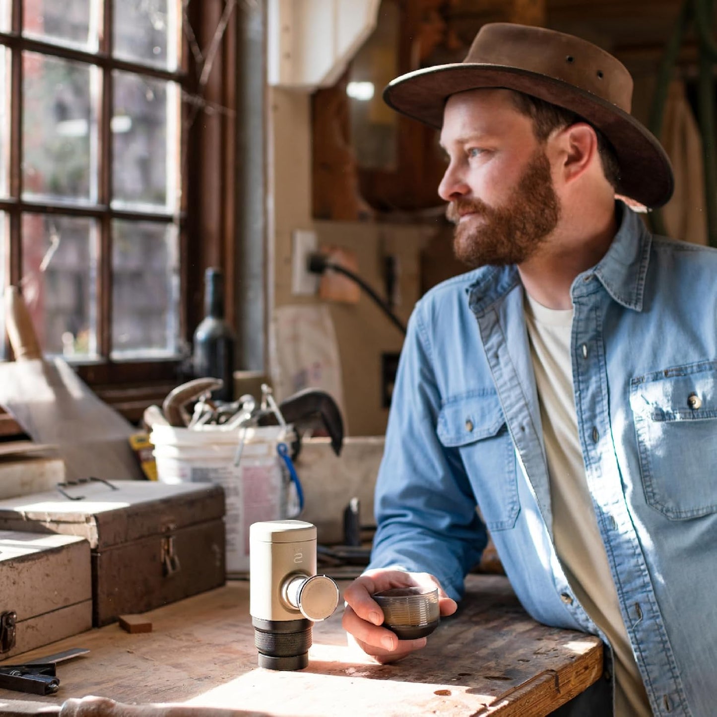 WACACO Minipresso NS2, Portable Espresso Maker Compatible with NS Original Capsules and Compatibles, Manually Operated, 18 Bar Small Handheld Coffee Machine for Travel, Camping