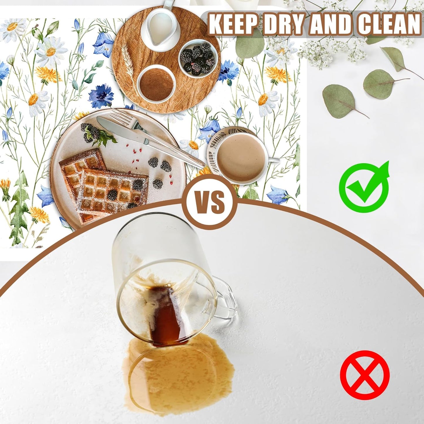 Watercolor Wildflower Dish Drying Mat for Kitchen Counter Coffee Mat Hide Stain Absorbent Rubber Backed Drying Rack Pad Espresso Machine Coffee Bar Accessories 15.7 x 23.6 Inch