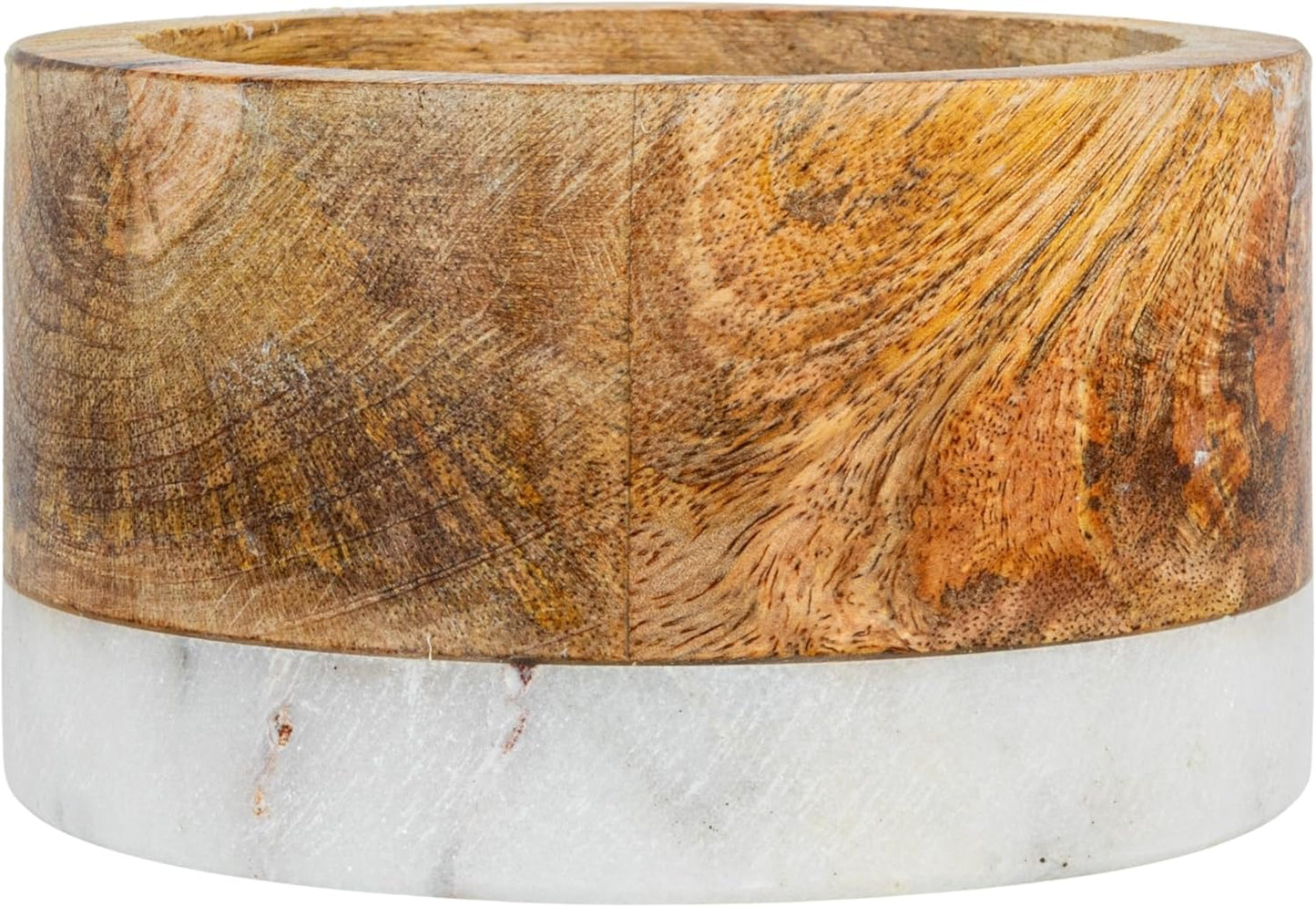 Creative Co-Op Mango Wood and Marble Bottle Holder (Pack of 8)