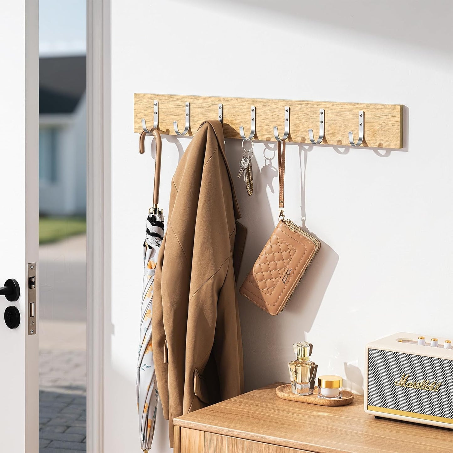 10-Pack Wall Hooks for Hanging Towel/Coat - 22LB Screw in Metal Hanger Wall Mount, for Outdoor, Closet, Door, Bathrooms, for Backpack, Robe, Silver