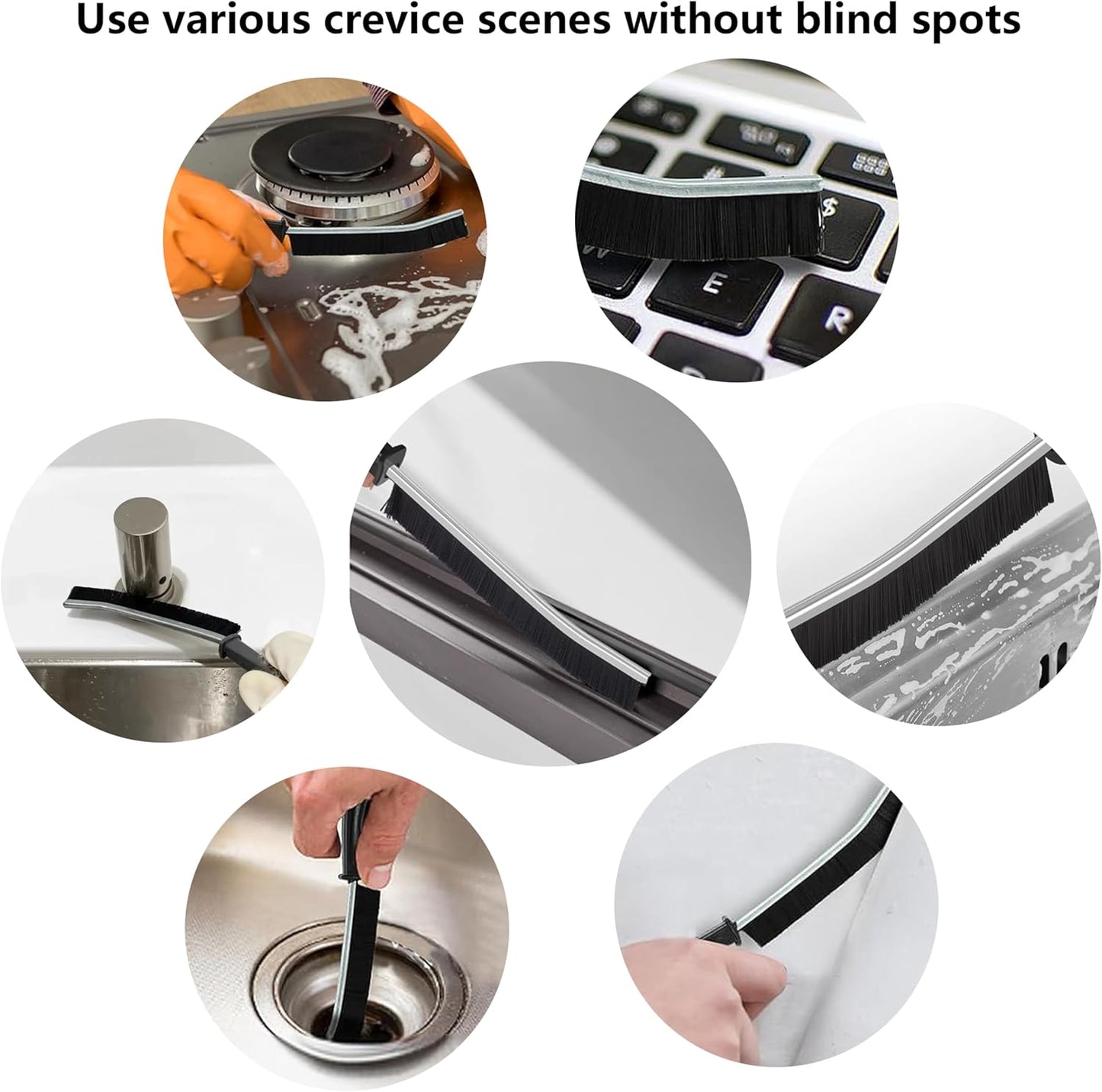 5-Pack Multifunctional Bathroom Cleaning Brushes - Hard Bristle, Long Handle, Cement Slurry Tool for Narrow Gaps & Home Spaces