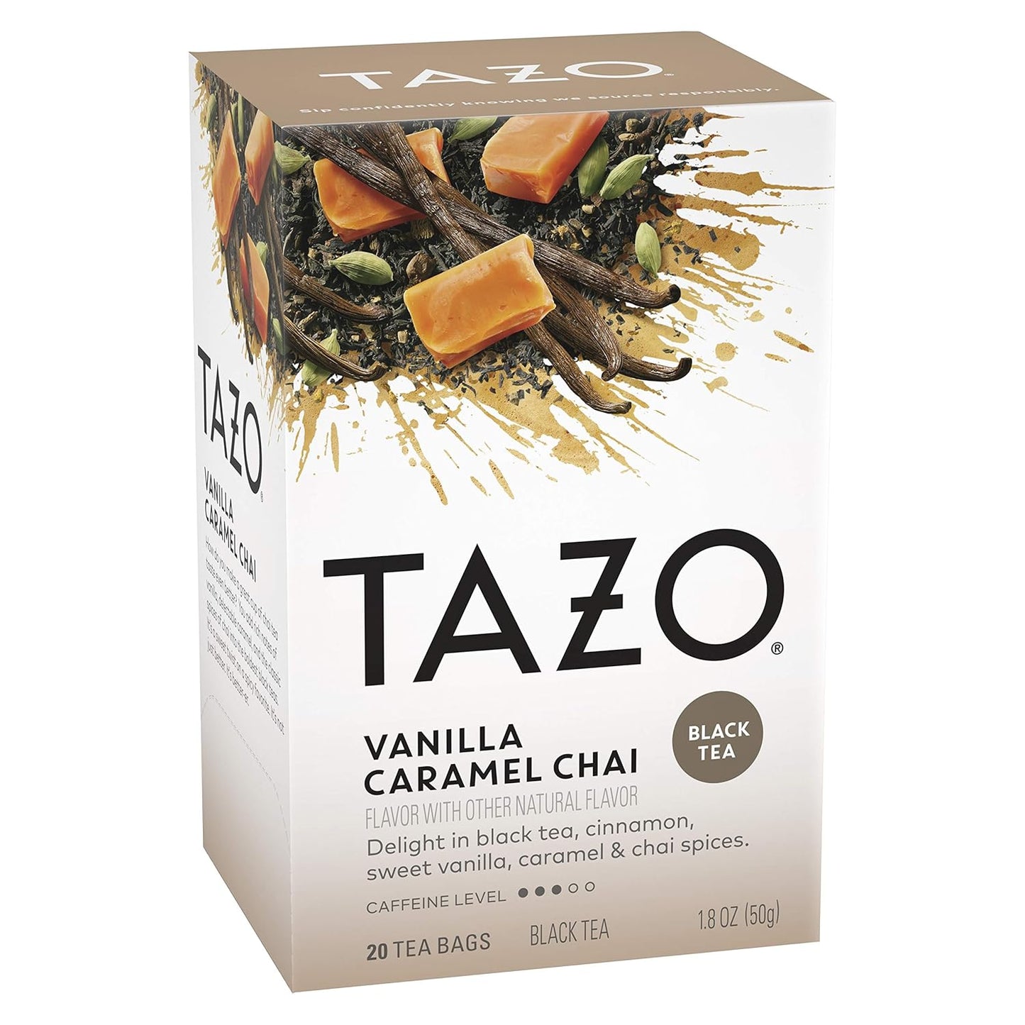 TAZO Chai Tea Bags, Vanilla Caramel Chai, Caffeinated tea, 120 Total Bags (20ct - Pack of 6)