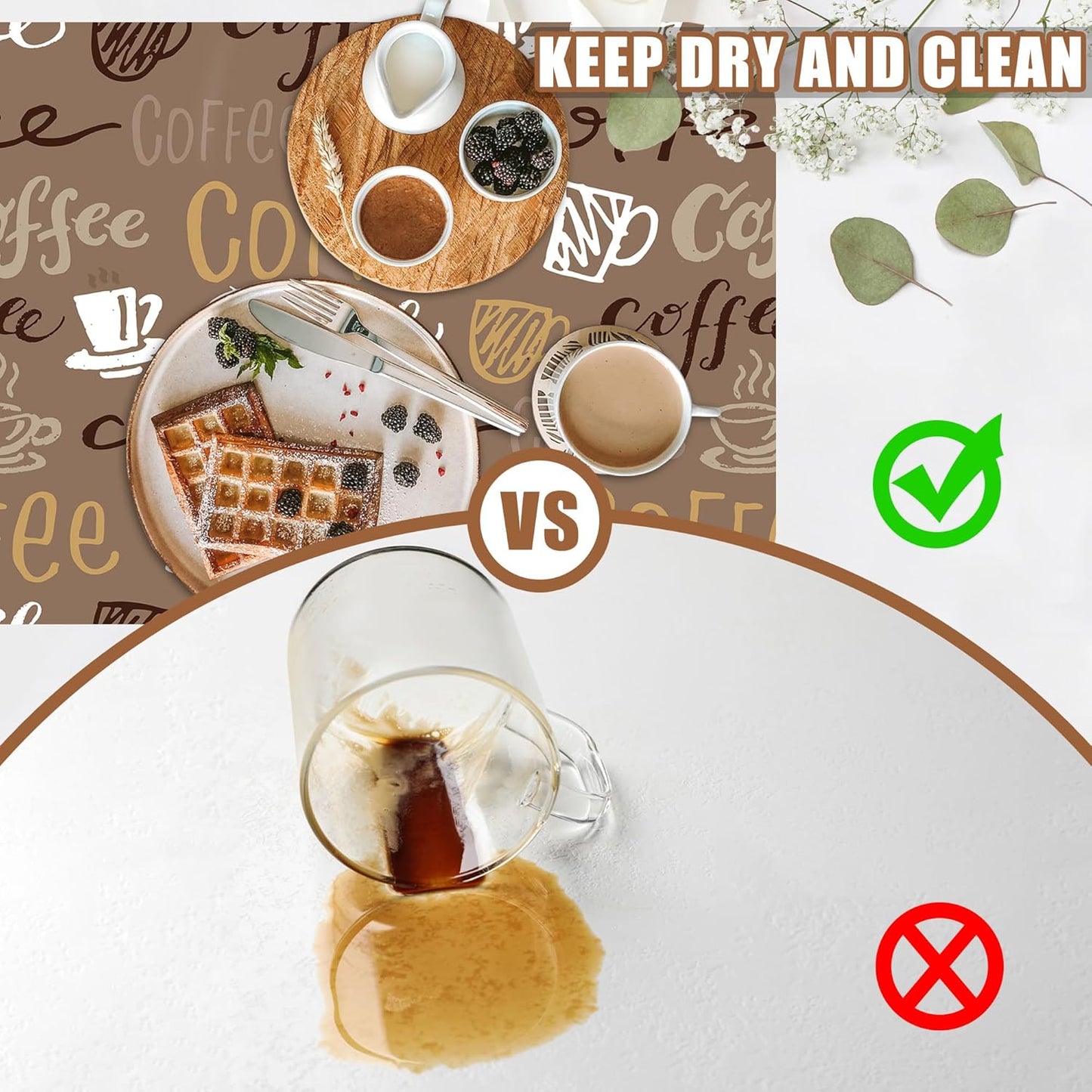 Doodle Coffee Dish Drying Mat Coffee Bar Mat for Countertop Absorbent Rubber Backed Hide Stain Dish Drainer Rack Pad Espresso Machine Cafe Table Dining Room Decoration 11.8 x 19.7 Inch