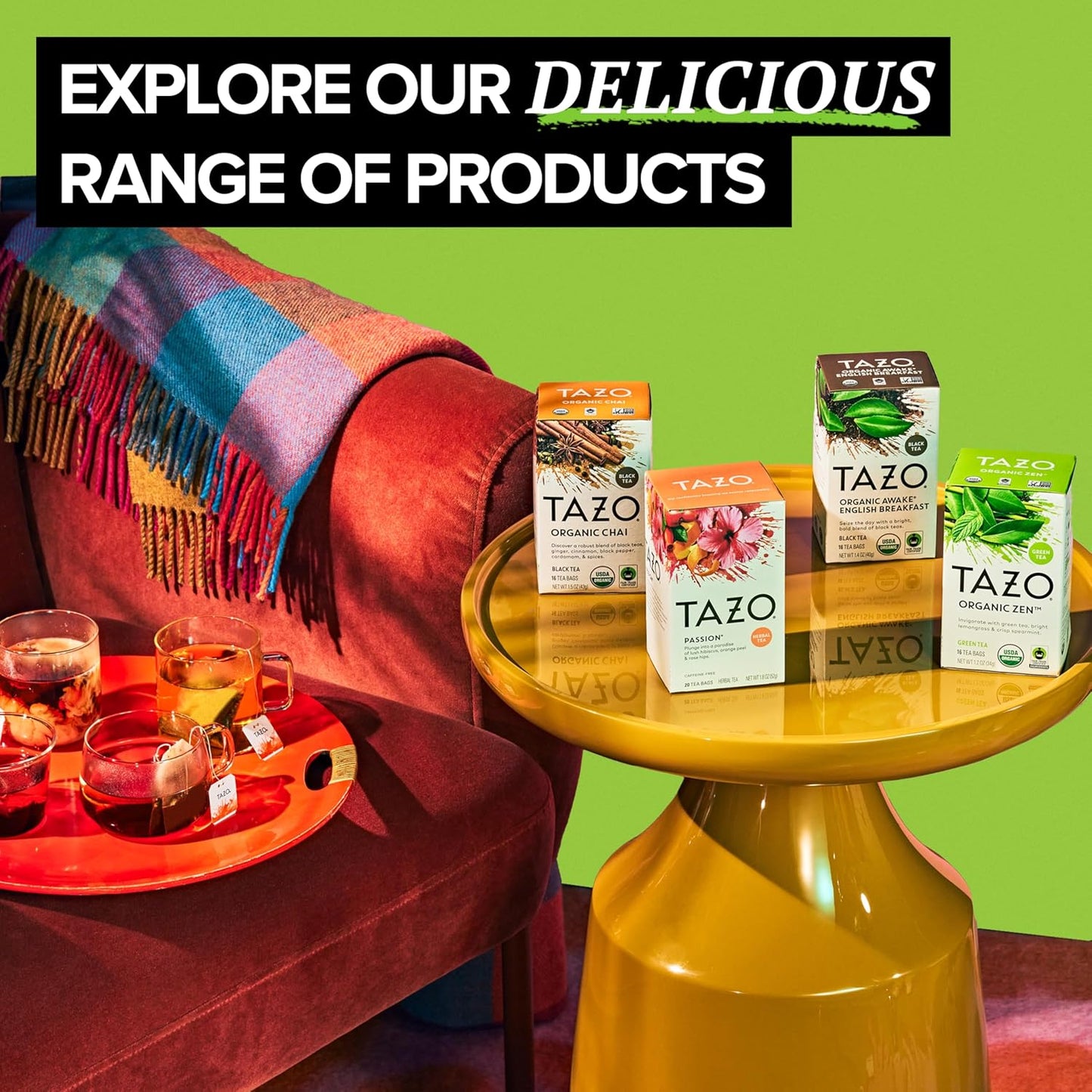 TAZO Organic Zen Green Tea, Green Tea Zen for Health and Wellness, 96 Total Tea Bags (16ct - Pack of 6)