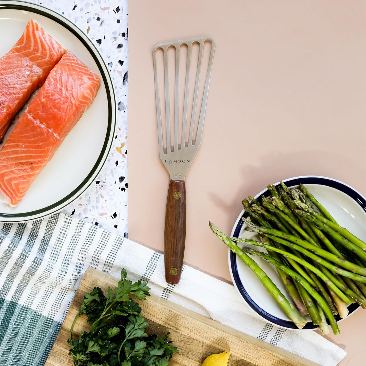 Lamson Vintage 3" x 6" Chef's Slotted Turner, Right-Hand, Walnut Handle