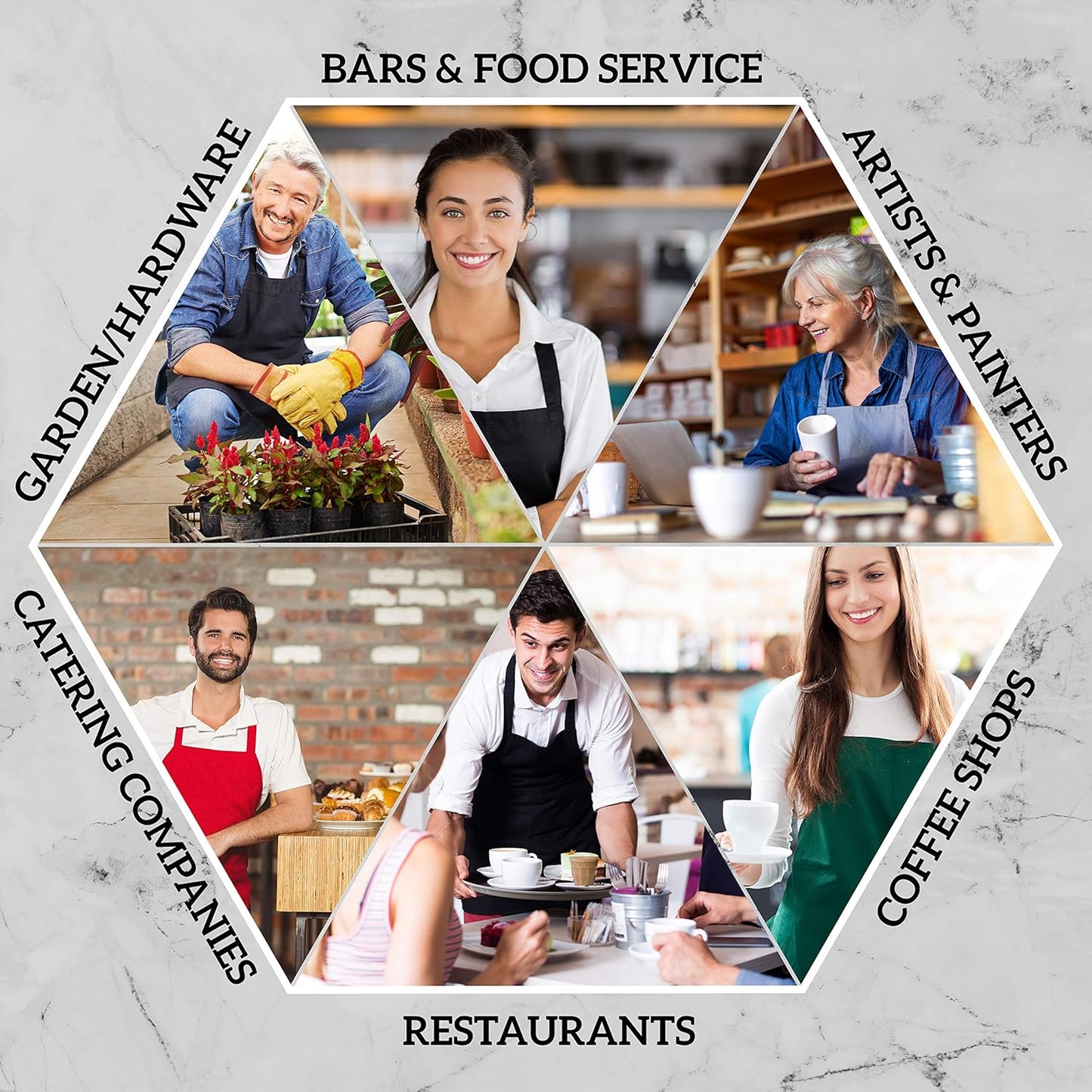 GREEN LIFESTYLE 12 Pack Professional Chef Apron – Grilling Aprons for Men, Waterproof Cooking Apron for BBQ, Work or Restaurant Use, Kitchen Aprons for Women – Royal Blue, No Pockets