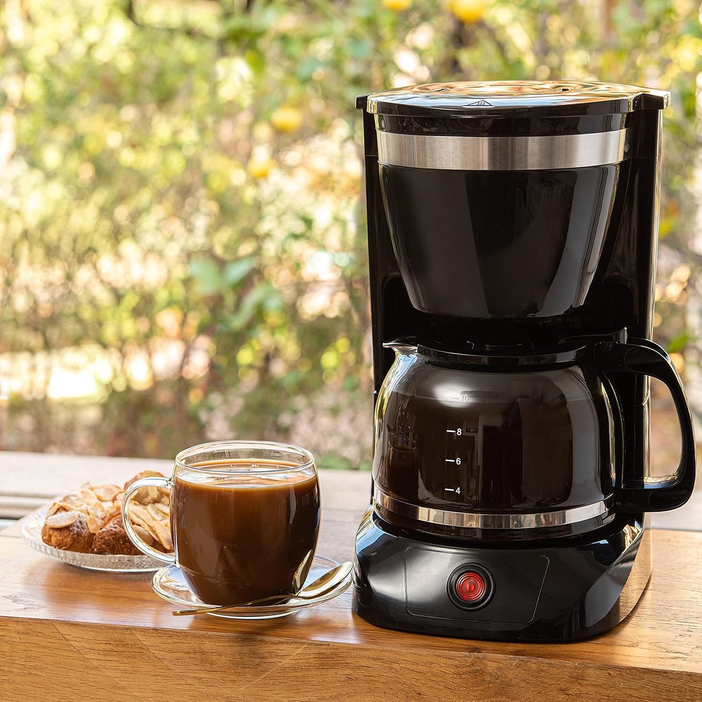 Mixpresso 10-Cup Drip Coffee Maker, Black Coffee Pot With Reusable Filter