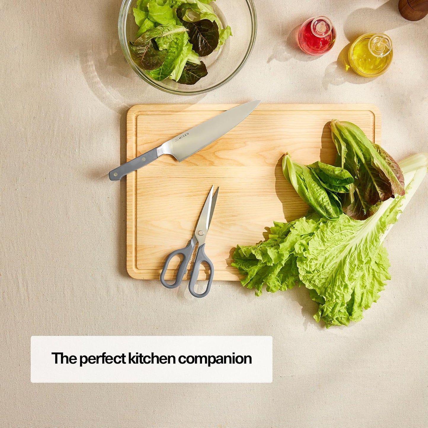 Misen Heavy Duty Kitchen Shears - Stainless Steel, Versatile and Easy Clean Scissors for Meat, Herbs and Veggies - Ambidextrous Comfort Handle - Professional Grade - Gray