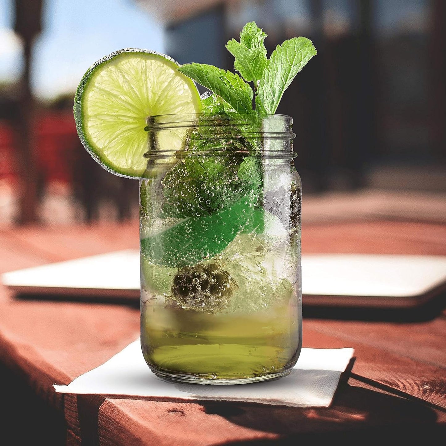 DISCOUNT PROMOS Decorating Mason Jars 12 oz. Set of 10, Bulk Pack - Glass Jars for Overnight Oats, Candies, Fruits, Pickles, Spices, Beverages - Clear