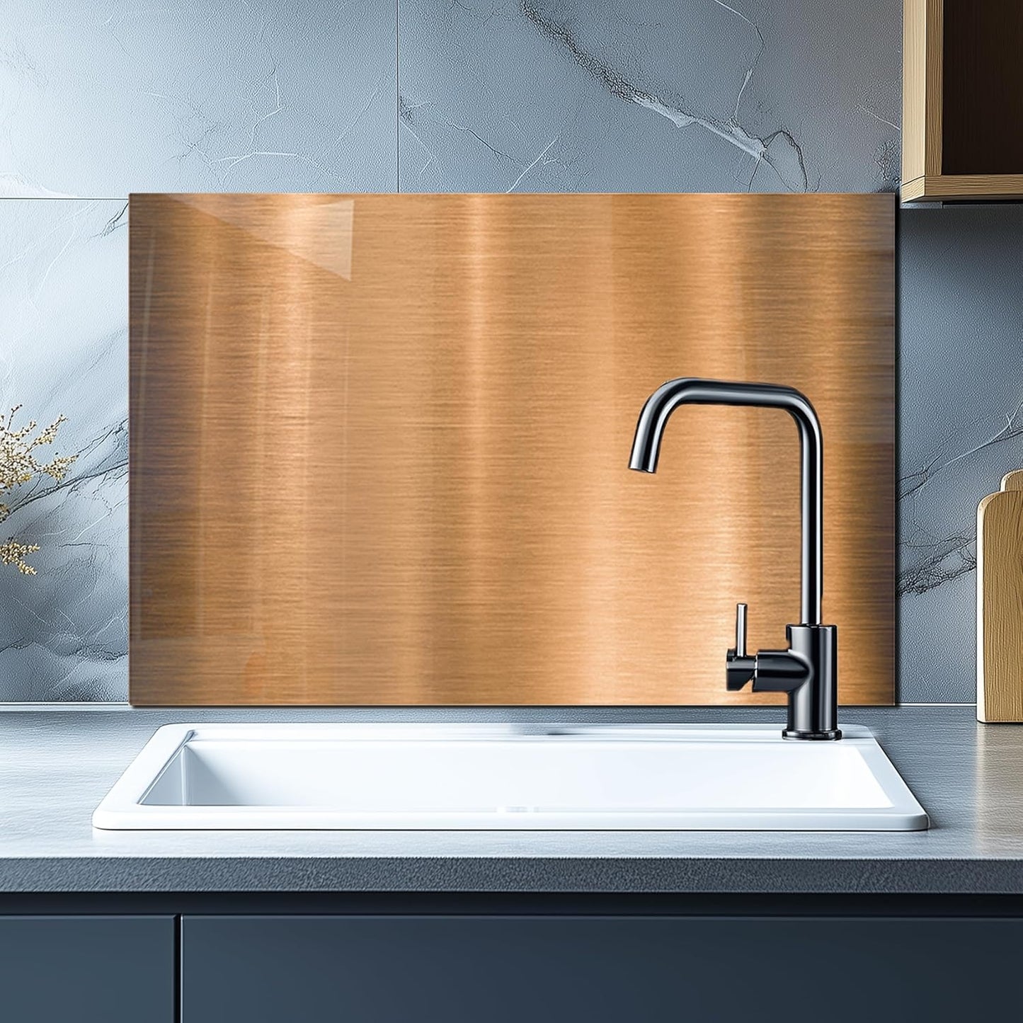 DAIFURONGE Tempered Glass Backsplash For Kitchen Behind Stove,Stove Backsplash Top Cover,Easy to Clean Glass Splashback, Sink Cover Splash Guard, Kitchen Wall Decor (30"x24"(76.2x60.96cm))