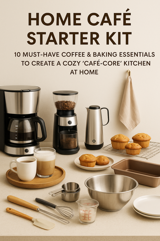 “Home Café Starter Kit: 10 Must-Have Coffee & Baking Essentials to Create a Cozy ‘Café-Core’ Kitchen at Home”