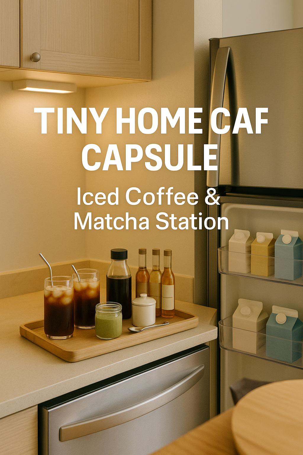 “The Fridge-Door Home Café: A Tiny Iced Coffee & Matcha Capsule for Small U.S. Apartments”