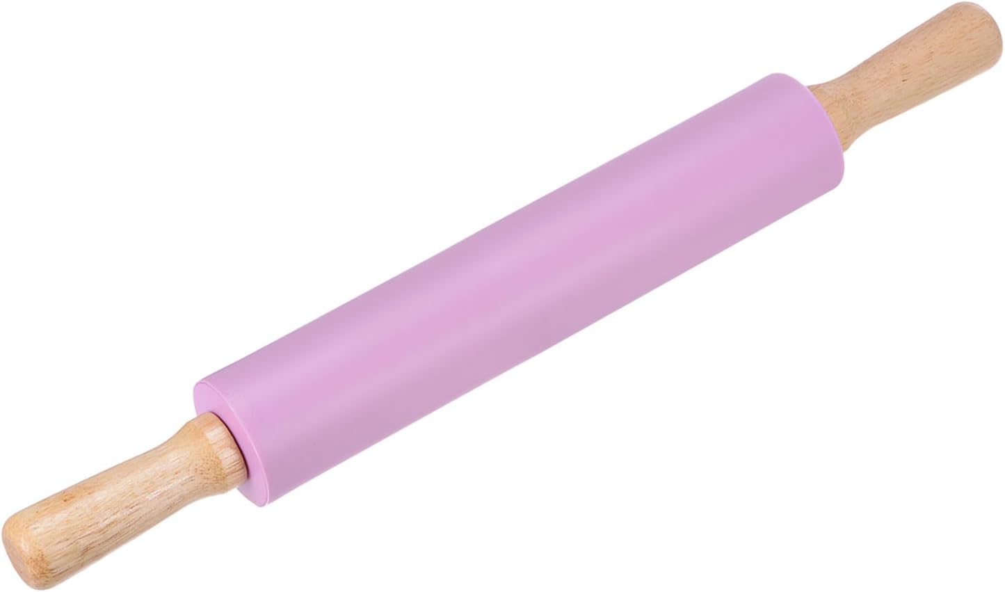 HARFINGTON Silicone Rolling Pins for Baking 16.93 Inch Non-Stick Silicone Surface Wooden Handle Rolling Pin Small Roller Playdough Rolling Pins for Fondant Kitchen Dough Pizza, Purple