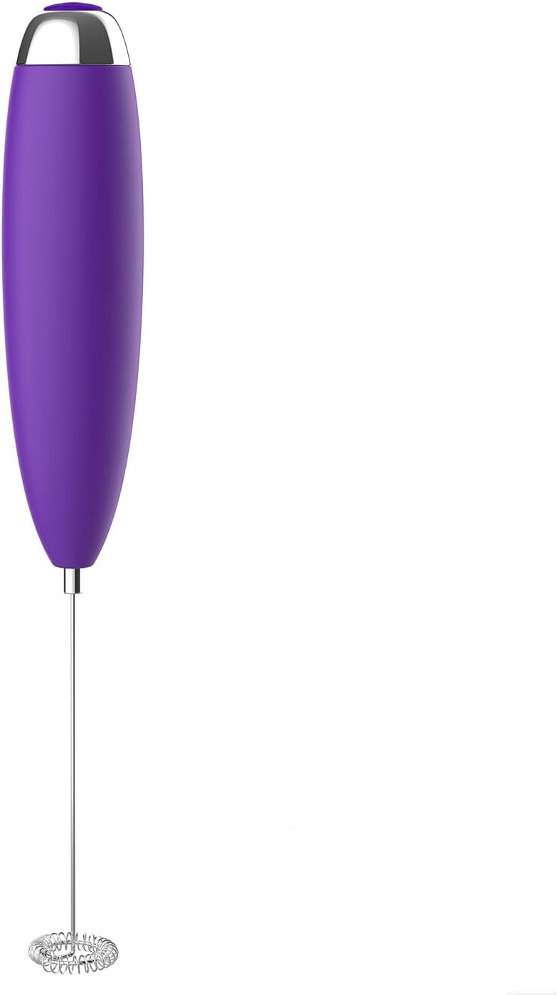 Frother Handheld for Coffee, Milk Frother Upgraded Matcha Whisk Drink Mixer Electric Mini Whisk Hand Mini Foamer Coffee Mixer for Lattes Cappuccino Frappe Matcha Hot Chocolate, Violet