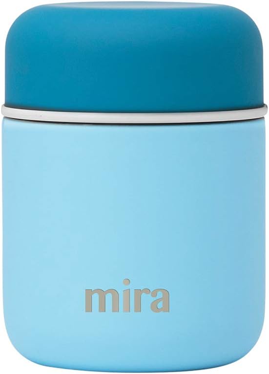 MIRA 9oz Insulated Food Jar Thermo for Hot Food & Soup, Compact Stainless Steel Vacuum Lunch Container - Sky Blue