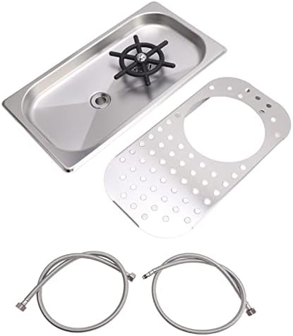 Glass Rinser, Countertop Commercial Pitcher Rinser, High Pressure Cup Washer, Stainless Steel Cup Washer with Drain Drip Tray Hose for Home Kitchen, Restaurant, Bar, Coffee