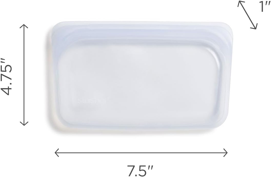 Stasher Premium Silicone Reusable Food Storage Snack Bag, Raspberry, Microwave, Sous Vide, Dishwasher, Oven and Freezer Safe, BPA Free, Leak-free, Eco-friendly, 12 Oz