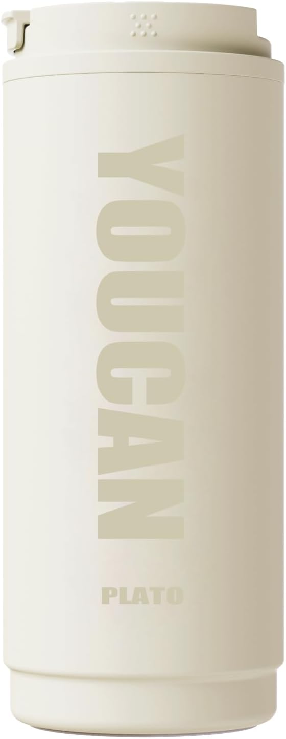 14oz Travel Coffee Tumbler,Travel Coffee Mug for Men or Women,Thermal Cup for Hot and Cold Drinks, To Go Coffee Cup,Stainless Steel Insulated Travel Coffee Tumbler with Leak Proof Lid, Tea Mug,White