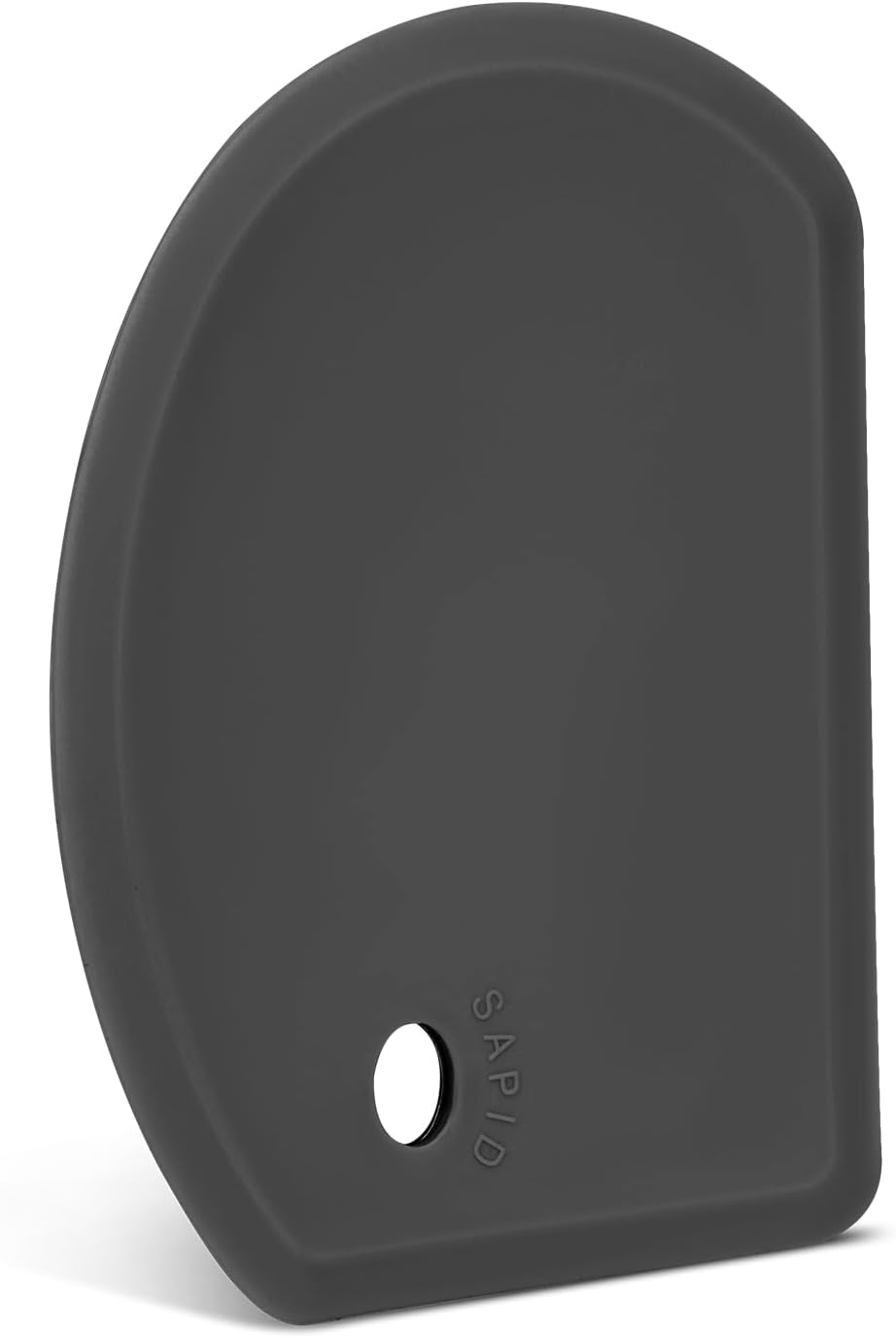 Silicone Dough Scraper with Stainless Steel Sheet, Curved Edge Flexible Bowl Scraper for Baking, Food Grade Silicone Bench Scraper for Sourdough Bread Proofing Basket, 5.98"×4.3", Dark Gray, SAPID