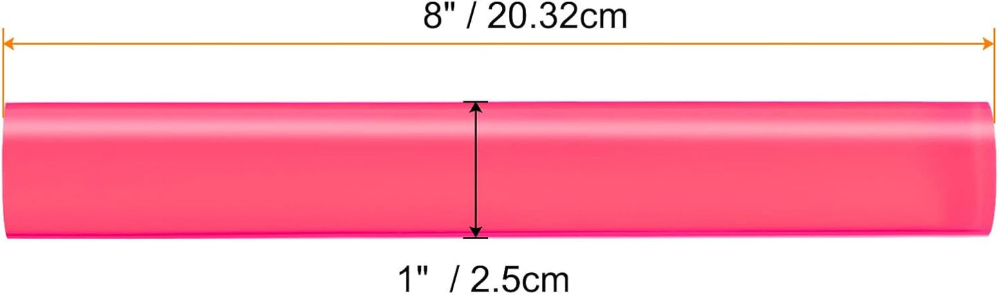 HARFINGTON Acrylic Clay Roller 8 Inch x 1 Inch Solid Non-Stick Plastic Round Tube Roller Polymer Clay Rod Fondant Rolling Pin for Shaping, Sculpting, Modeling DIY Crafts, Rose Red