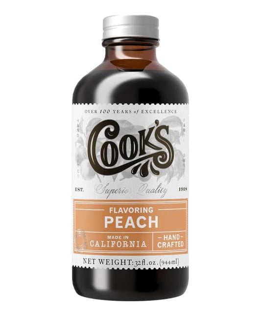 Cook's, Peach Flavoring for Baking, Preserves, Ice Cream, Jam, Cakes, 32oz