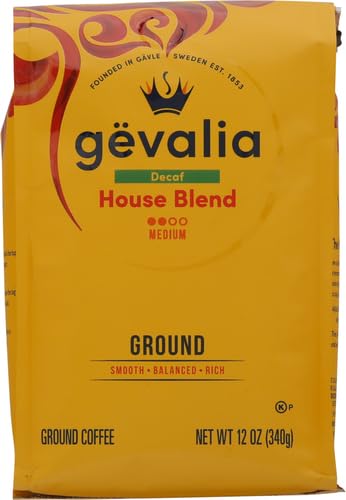 Gevalia Decaf House Blend Medium Roast Ground Coffee (12 oz Bag) (Pack of 5)
