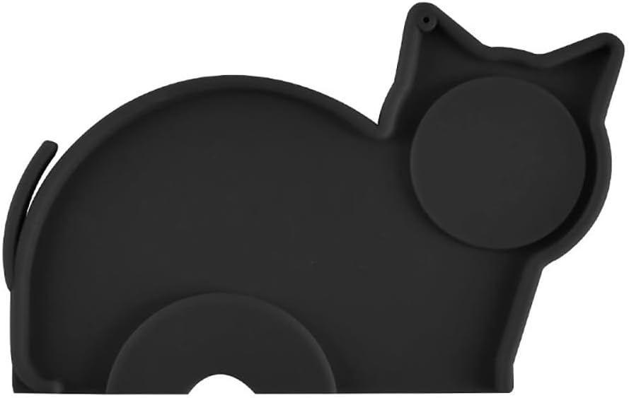 Cute Cat Coffee Knock Box Espresso Machine Accessories Small Coffee Dump Bin for Home and Office (Knock Box and Tamper Mat)