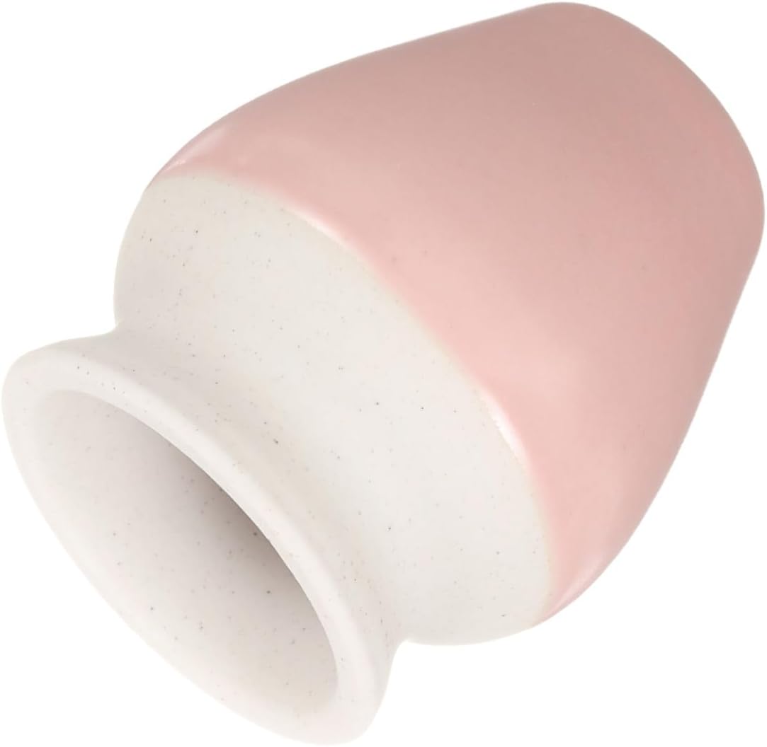 HARFINGTON Ceramic Chasen Stand 70mm Matcha Whisk Holder Teas Set Whisks Stand Traditional Matcha Tea Chasen Holder Tea Set Accessories for Tea Tasting, Beige/Pink