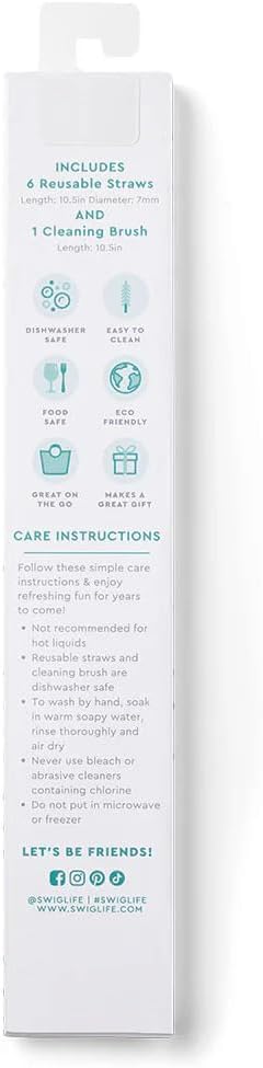 Swig Life Reusable Straws Candy Corn Tall Straw Set & Cleaning Brush, Each Straw is 10.25 inch Long (Fits Swig Life 20oz, 22oz, and 32oz Tumblers)