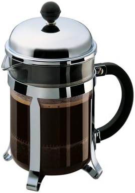 Bodum 51oz Chambord French Press Coffee Maker, High-Heat Borosilicate Glass, Polished Stainless Steel – Made in Portugal