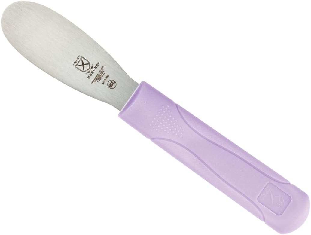 Mercer Culinary Millennia Plain Edge Spreader, 3.5 Inch Blade, Purple Handle