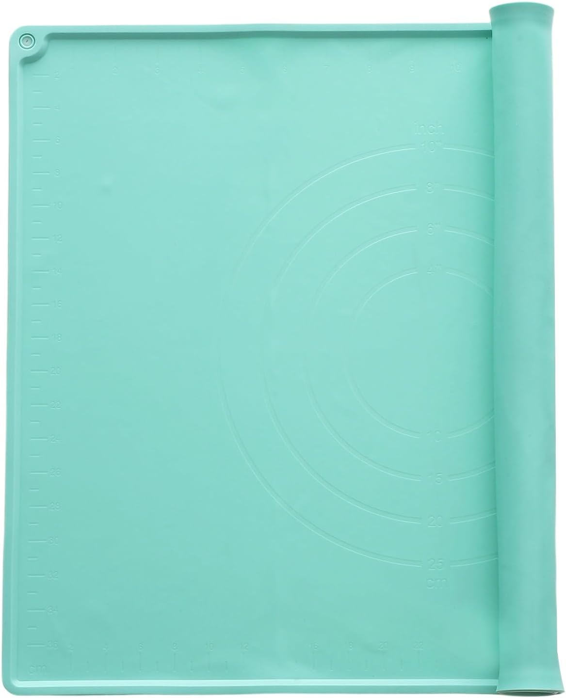 uxcell Silicone Pastry Mat, 19.7" x 15.8" Silicone Baking Mat with Measurements, Non-Stick Dough Rolling Mat for Making Pastry Cookies Bread Pizza Green