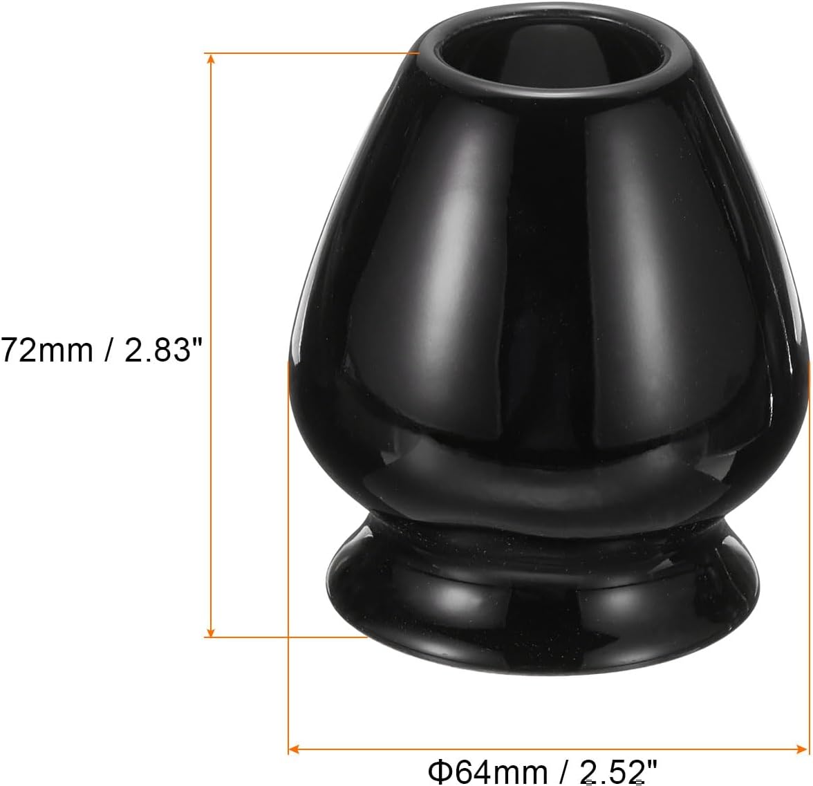 HARFINGTON Ceramic Chasen Stand 72mm Matcha Whisk Holder Teas Set Whisks Stand Traditional Matcha Tea Chasen Holder Tea Set Accessories for Tea Tasting, Black