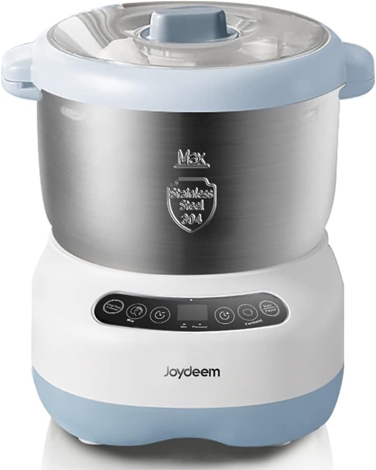 Joydeem Electric Dough Maker with Ferment Function, Microcomputer Timing, Face-up Touch Panel, 6.6Qt, 304 Stainless Steel, JD-HMJ7L