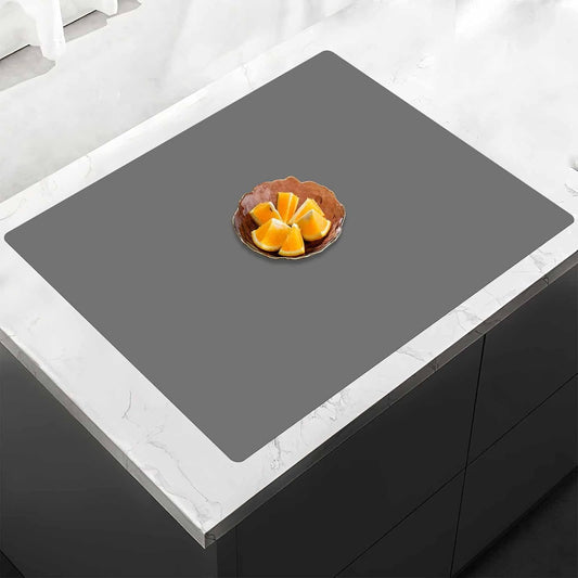 24"x24"(60cmx60cm) Silicone Mat for Kitchen Counter, Heat Resistant Non-Slip Countertop Protector, Waterproof Silicone Craft Mat for Kitchen Island, Dark Gray