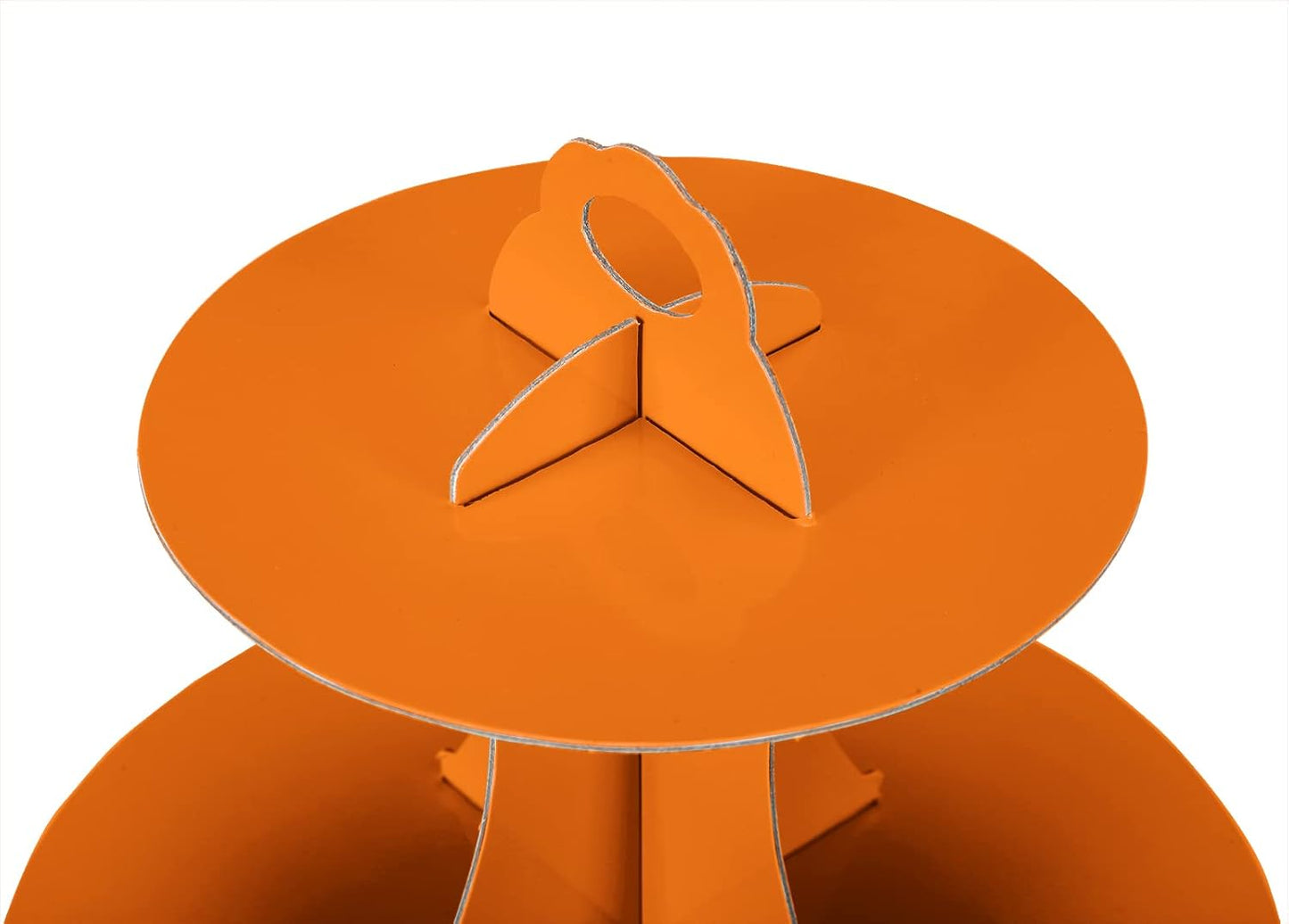 2Pcs 3-Tier Cupcake Stand, Cake Stand holder, Tiered DIY Cupcake Stand Tower for Dessert Table Displays, Birthday Theme Party Favors Decoration, Floral Tea Party, 12" W x 12.8" H, Orange