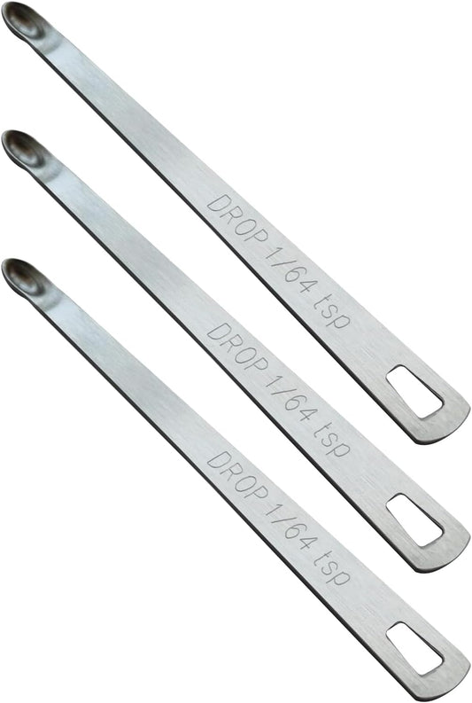 3PCS 1/64 Teaspoon(1/64tsp, 0.08ml, Drop) Single Tiny Measuring Spoon, Small Individual Stainless Steel Measure Spoons Only