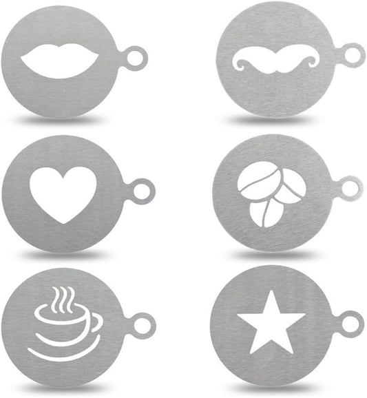 Hemoton Cookie Stencils,Coffee Decorating Stencil,Coffee Decoration Mold Tool, Stencils Latte Art,Cake Baking Templates, Art Templates Mold Tool for Cake Cappuccino