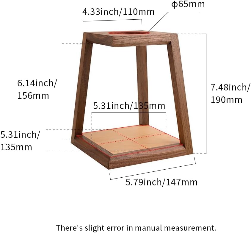 watchget Pour Over Coffee Station Coffee Dripper Stand Wooden Drip Station Pour Over Coffee Maker Stand Filter Holder