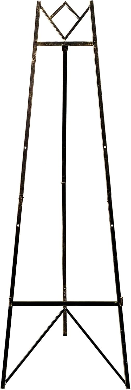 58 Inch Iron Adjustable Arts & Crafts Easels,Metal Easel Stand with Chain Support for Mirror,Floor Easels for Display Wedding Sign(Bronze)