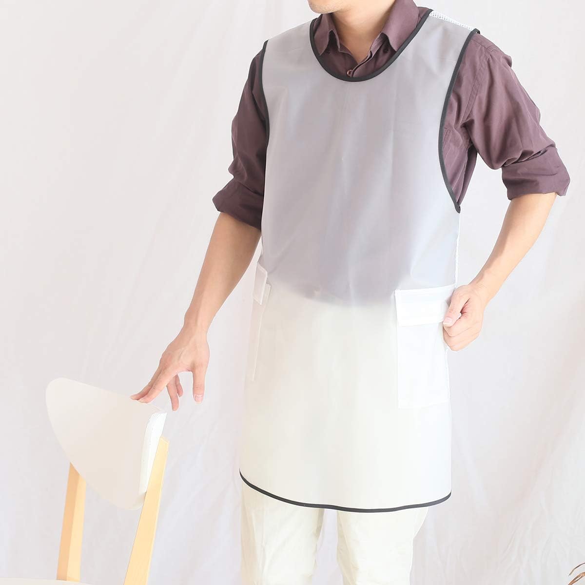 NEWGEM Japanese Linen Cross Back Cooking Aprons for Women Men with Pockets Cute for Baking Kitchen