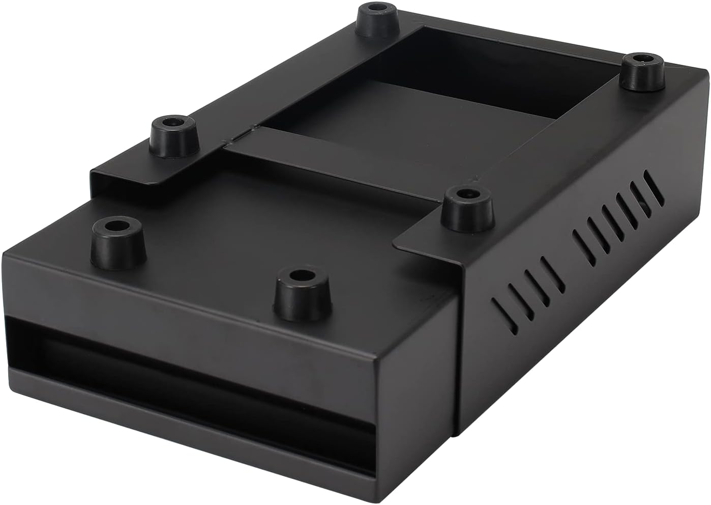 Espresso Knock Box Drawer, Stainless Steel Coffee Ground Container with Removable Rubber Knocking Bar, 9.84 x 7.08 x 3.34 inch (Black)