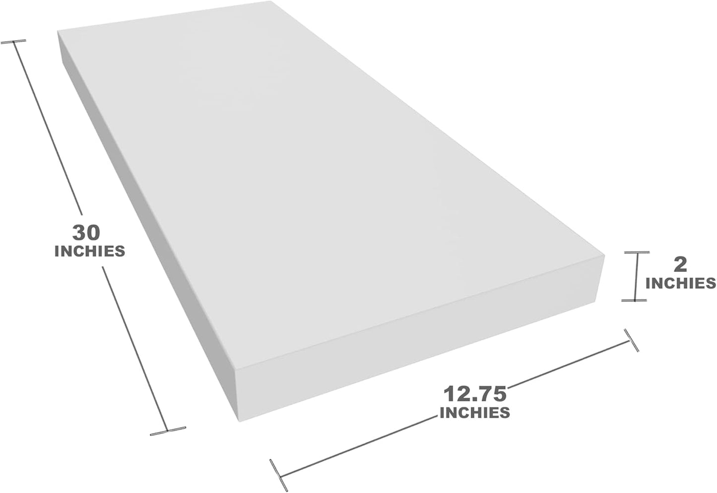 Floating Shelf, Set of 3 Wall Shelf, 30 in W x 12.75 in D x 2 in H Wooden Floating Wall Shelf with Invisible Brackets for Living Room/Bedroom/Bathroom/Kitchen Storage and Decor, White