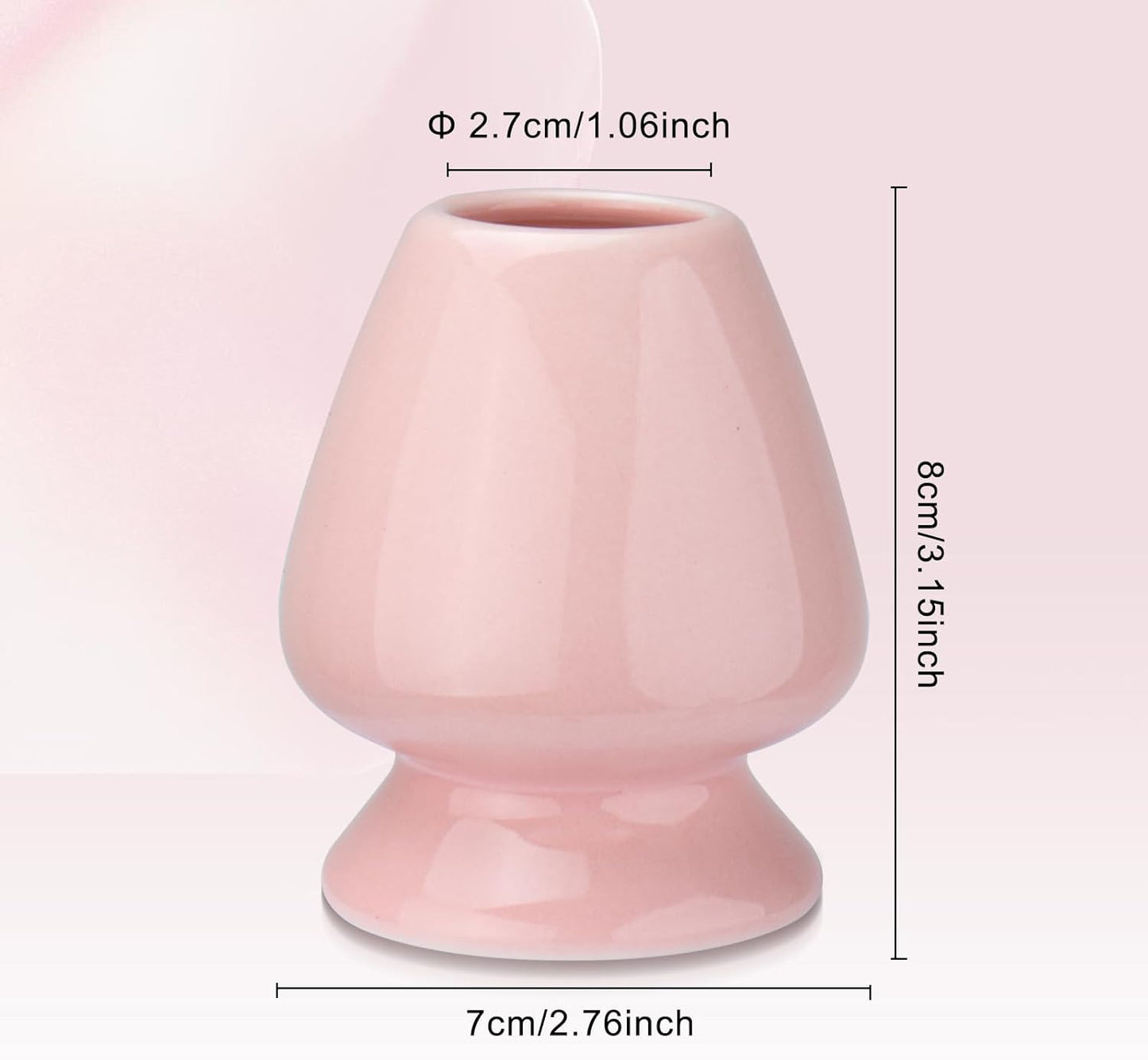 Matcha Tea Whisk Holder, 70mm Chasen Stand, Matcha Whisk Stand Ceramic Holder Chasen Stand fit for Traditional Japanese Tea Matcha Chasen Tea Set Accessories (pink)
