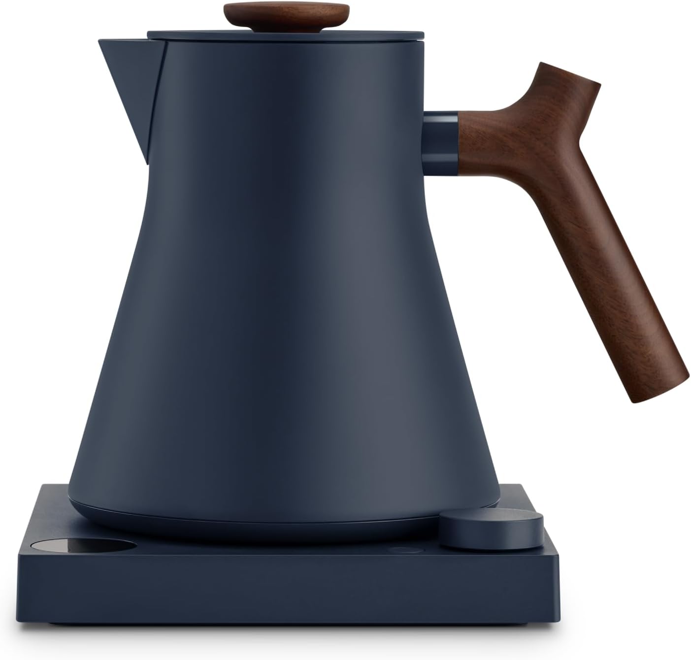 Fellow Corvo EKG Pro Electric Tea Kettle - Quick Heating, Precise Temperature Control Electric Kettle, Scheduling, Built-in Brew Timer for Boiling Water - Stone Blue with Walnut Handle - 0.9 Liter